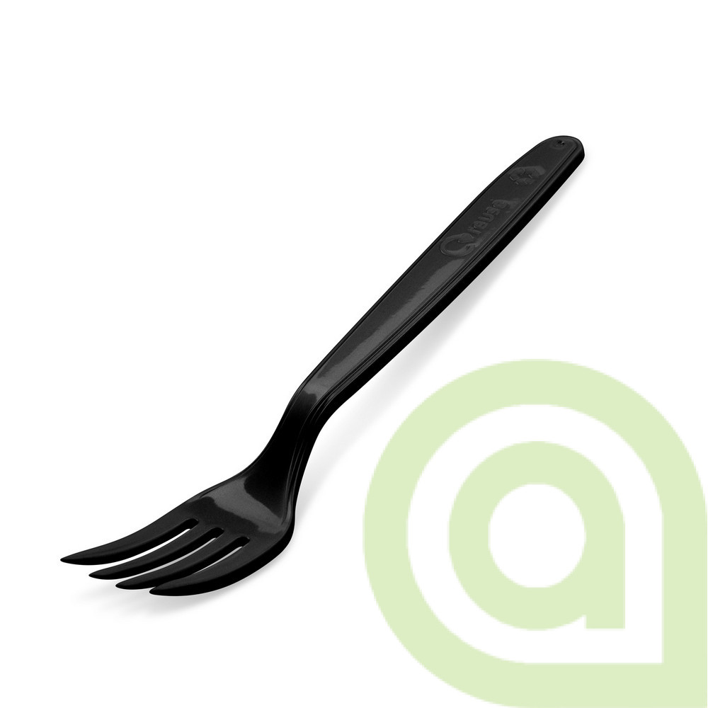 Vidlička (PP) opakovane použiteľná, čierna 18,5cm, 50ks