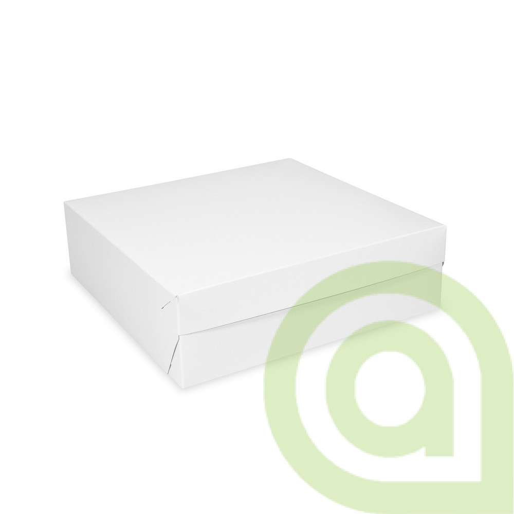 Krabica na tortu (PAP-Recy) biela, 25 x 25 x 10 cm, 50ks