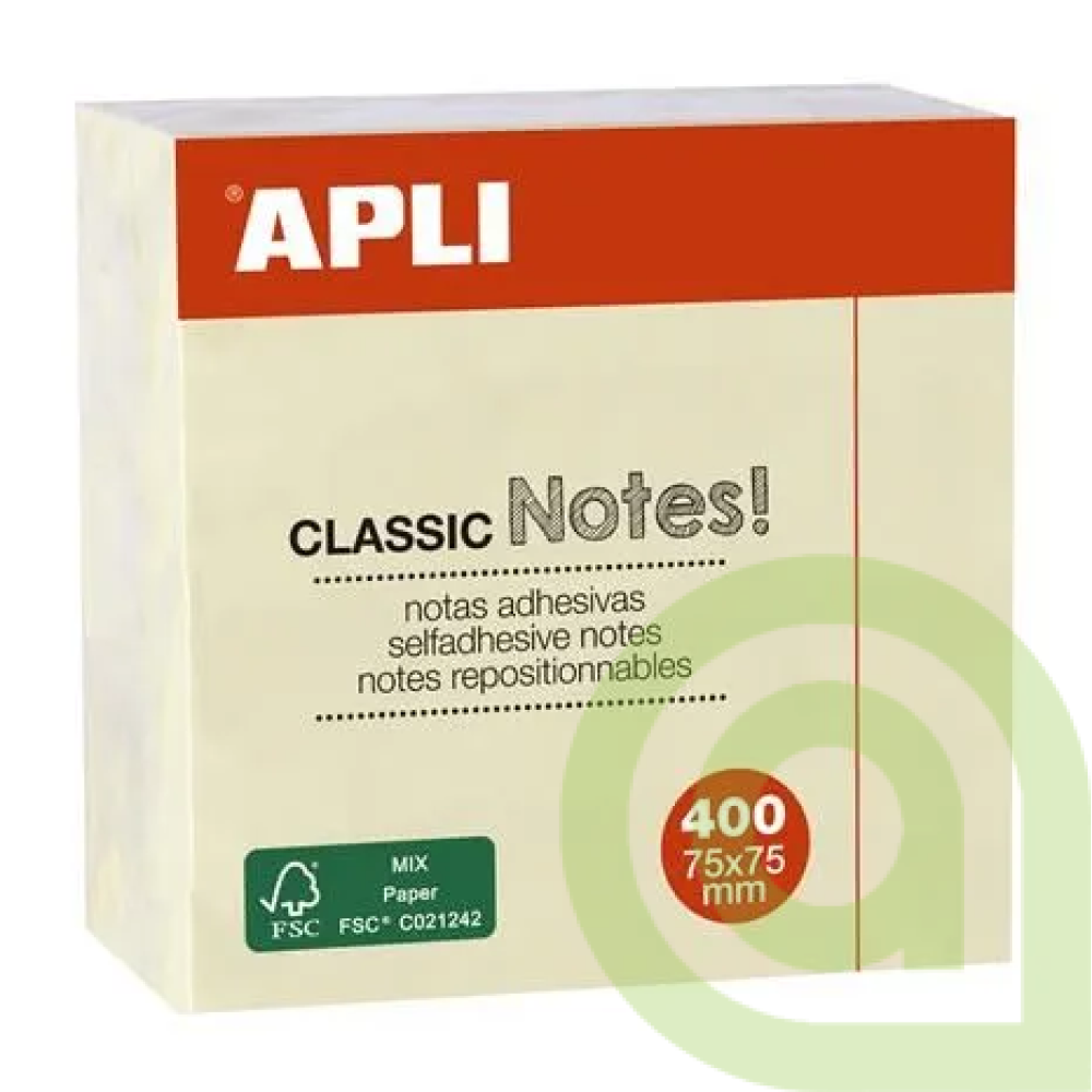 APLI SAMOLEPIACE BLOČKY 75x75 mm 400listov