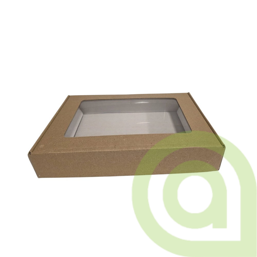 Krabička s okienkom H/B 29,5x19,5x5,5cm, hnedo/biela, 1ks