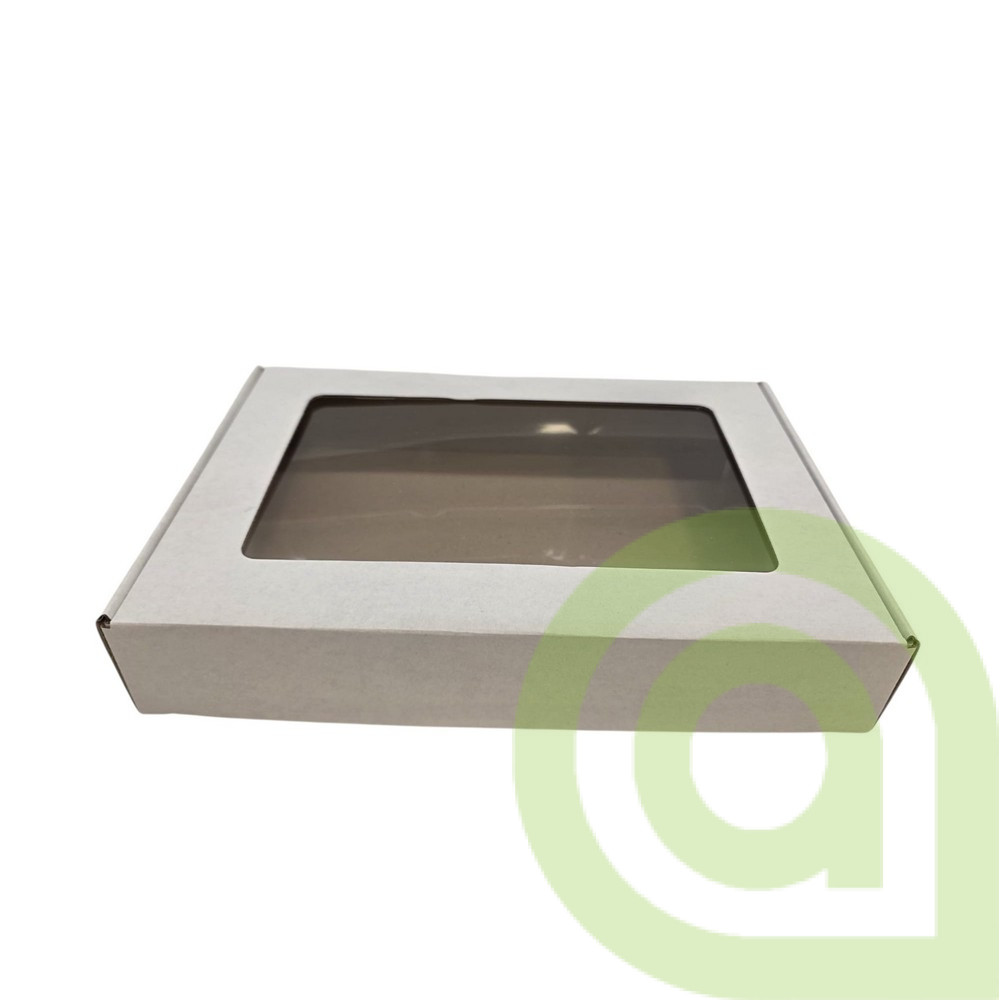 Krabička s okienkom B/H, 29,5x19,5x5,5cm, bielo/hneda, 1ks