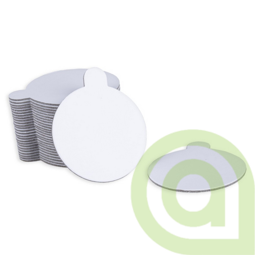 Podložka pod zákusok biela, 8cm, jazyk, 25ks