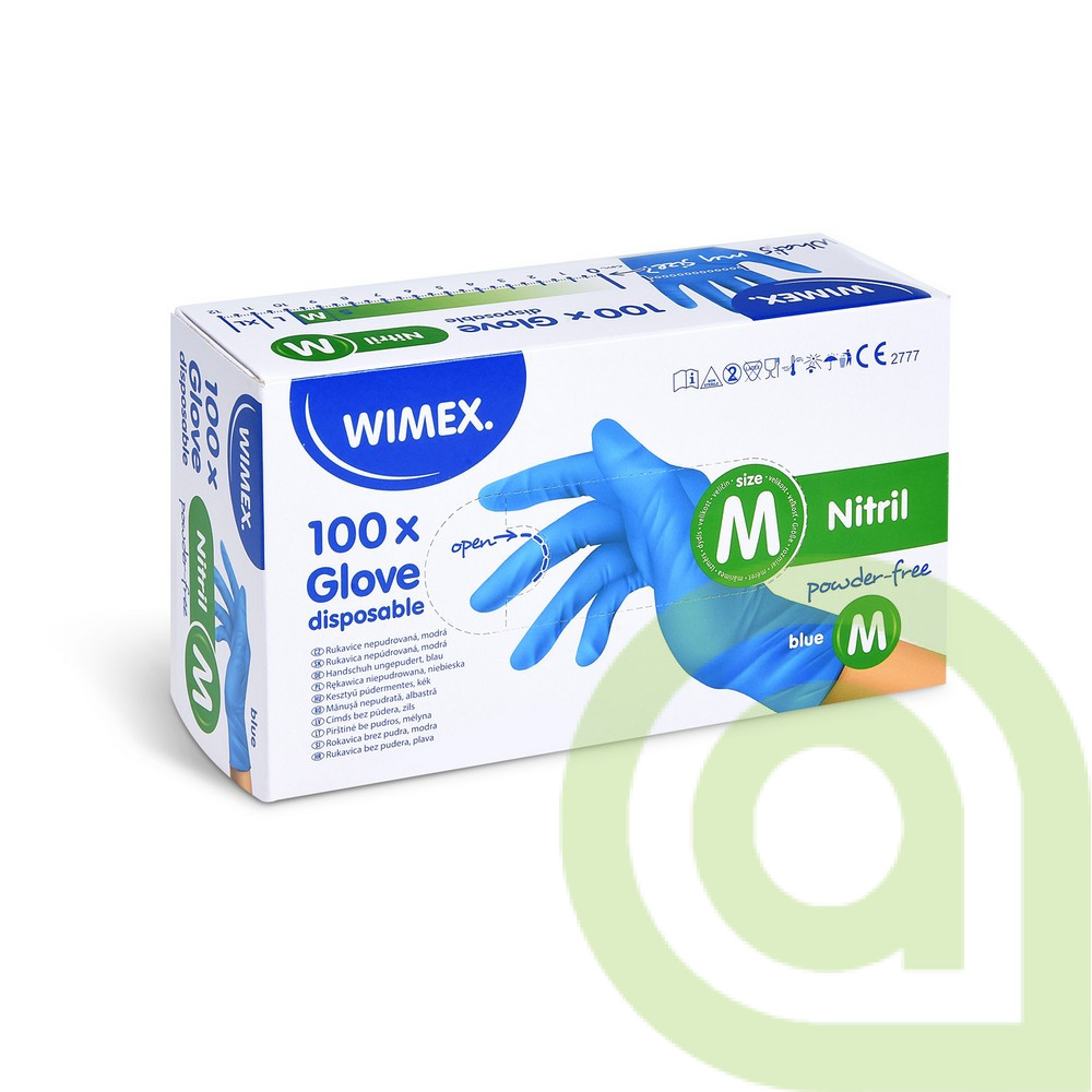 Rukavica (Nitril) nepúdrovaná modrá M, 100ks