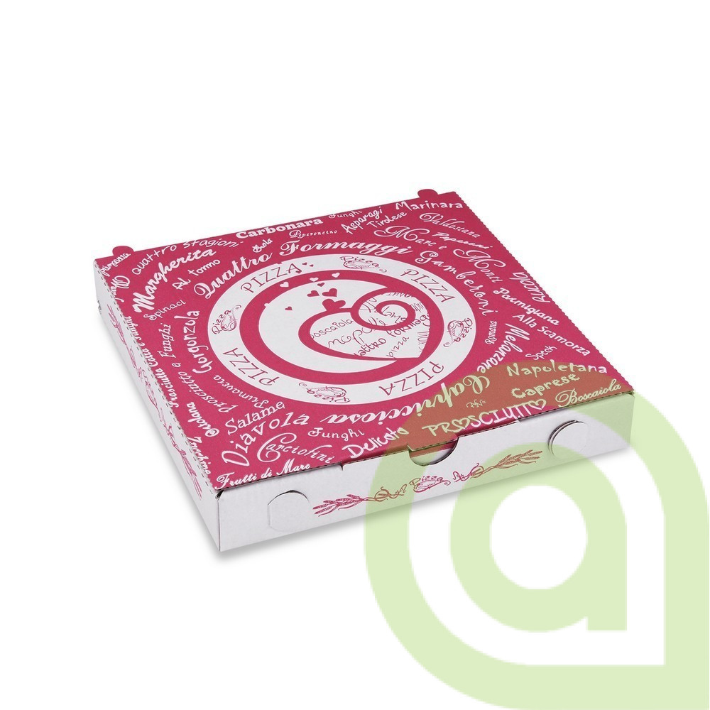 Krabica na pizzu z vlnitej lepenky, s potlačou 20 x 20 x 3 cm, 100ks