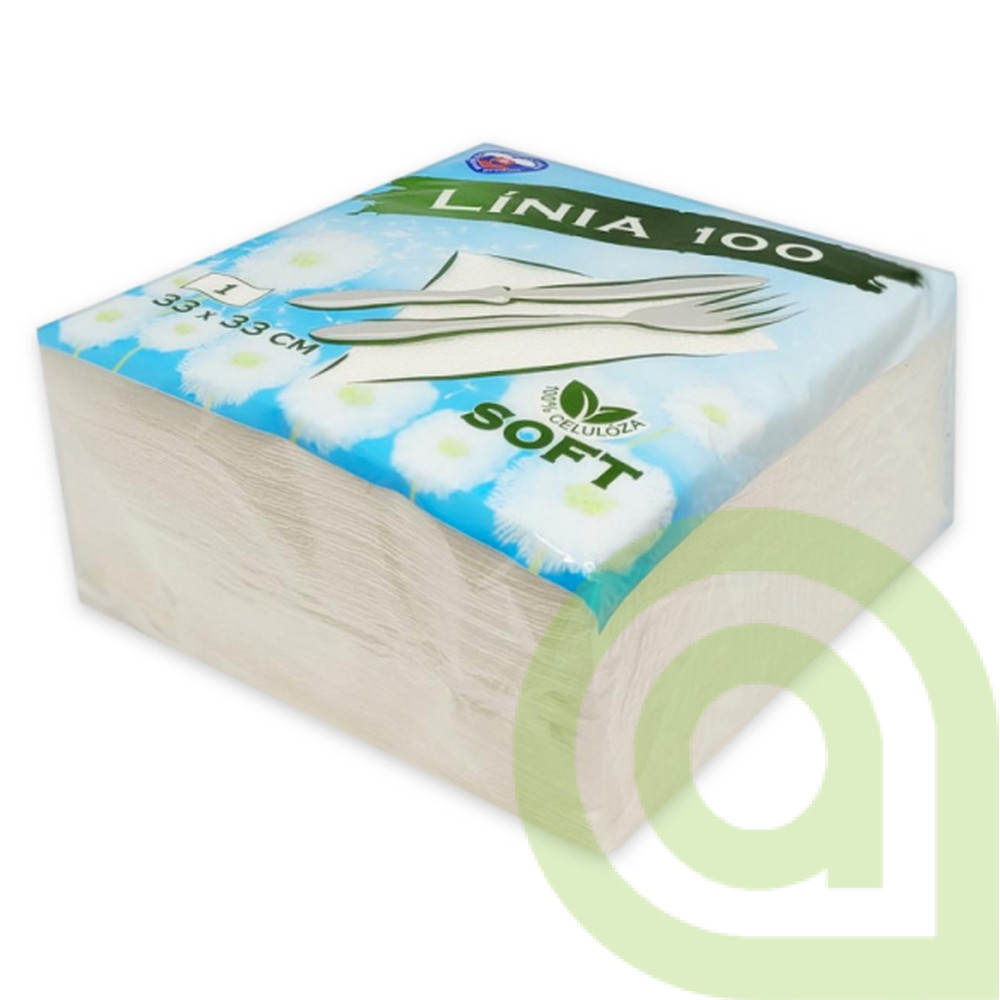 Servítky 1-vrst., 33x33cm, biele, 70ks