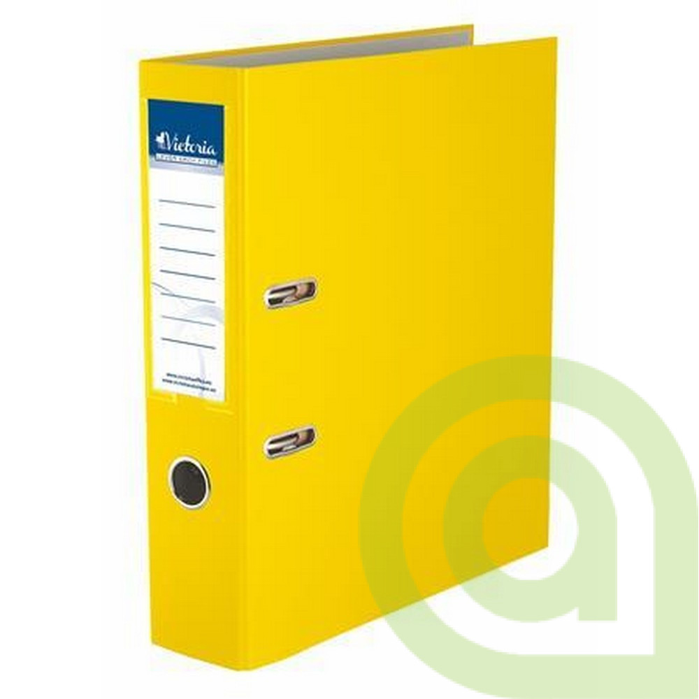Pákový šanón VICTORIA OFFICE Basic, 75 mm, A4, PP/kartón, žltý, 1ks
