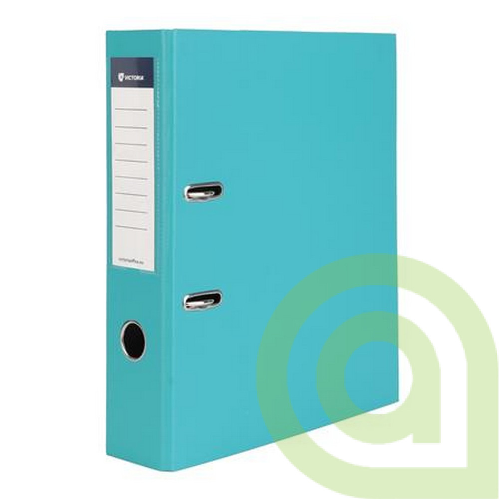 Pákový šanón VICTORIA OFFICE Basic, 75 mm, A4, PP/kartón, tyrkysový, 1ks