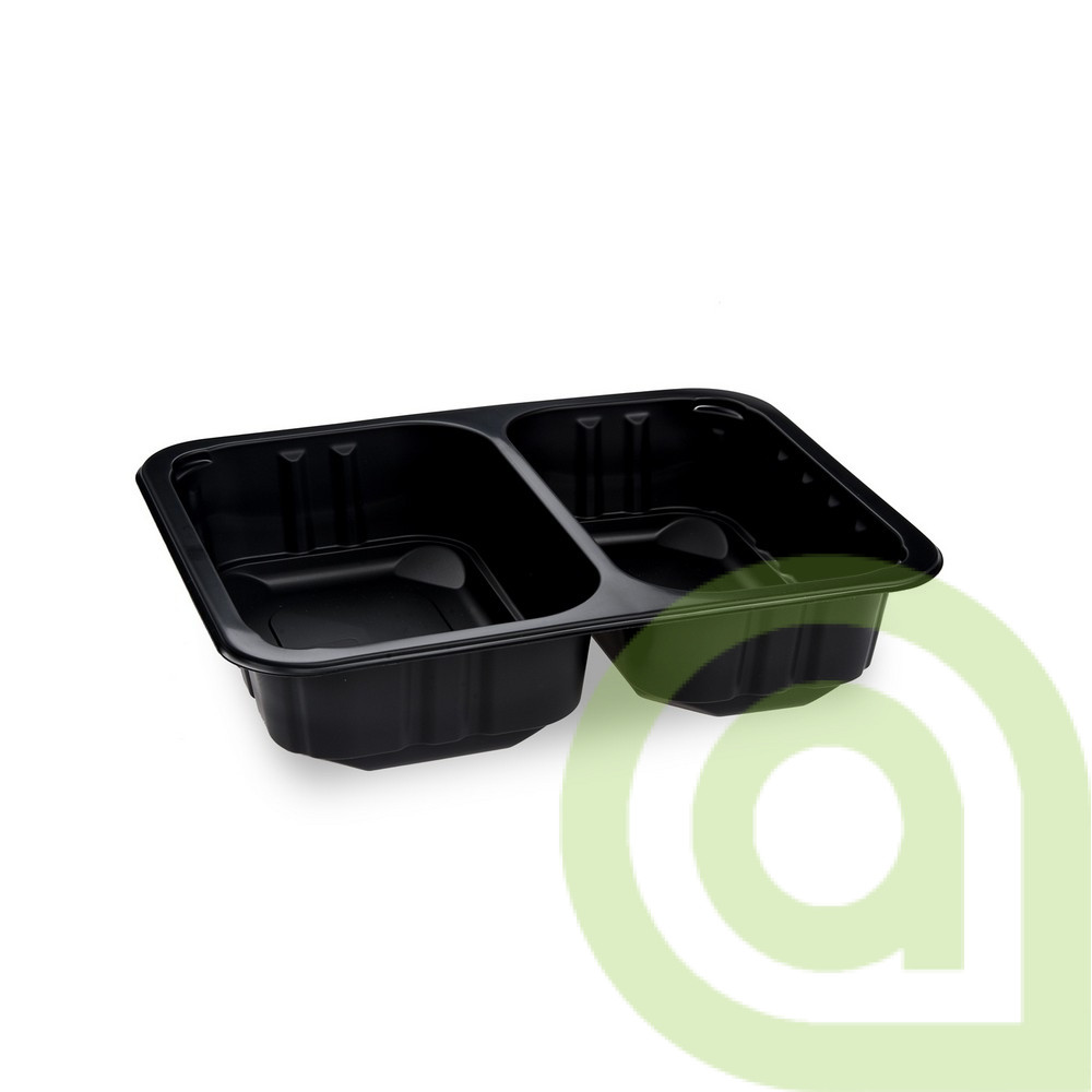 Menu misa (PP) 2dielna čierna, 27 x 178 x 50 mm 1300ml, 320ks