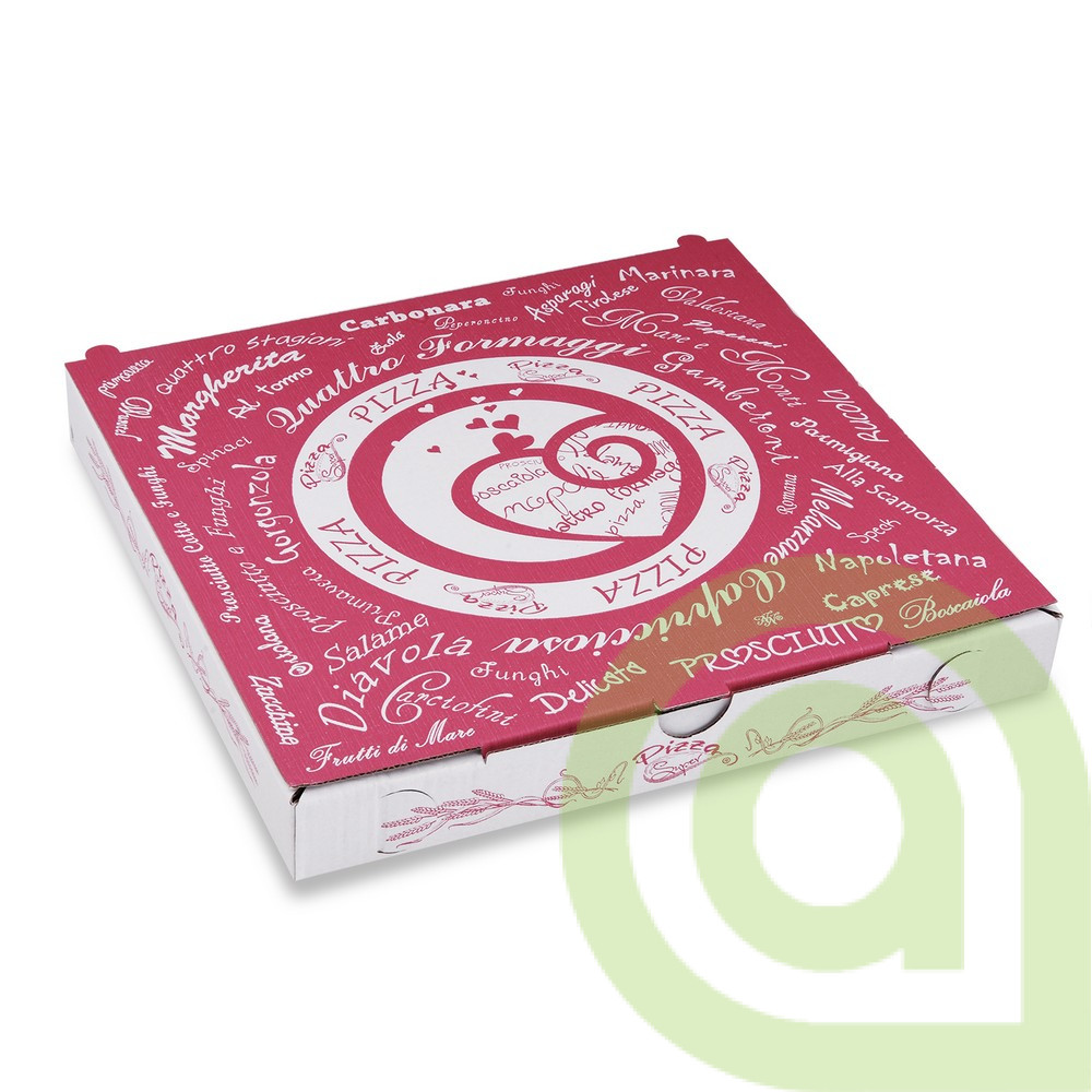 Krabica na pizzu z vlnitej lepenky, s potlačou 24 x 24 x 3 cm, 100ks