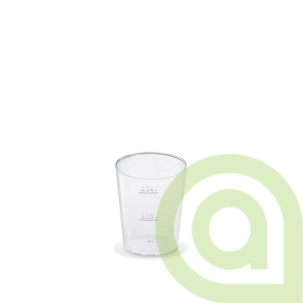 Pohárik kryštál PS, O43mm 2cl/4cl, 50ks