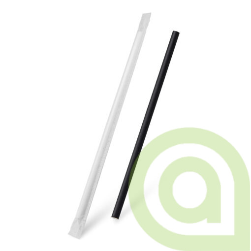 Slamka papierová čierna `JUMBO` Ø8mm x 25cm jednotlivo balená [100 ks]