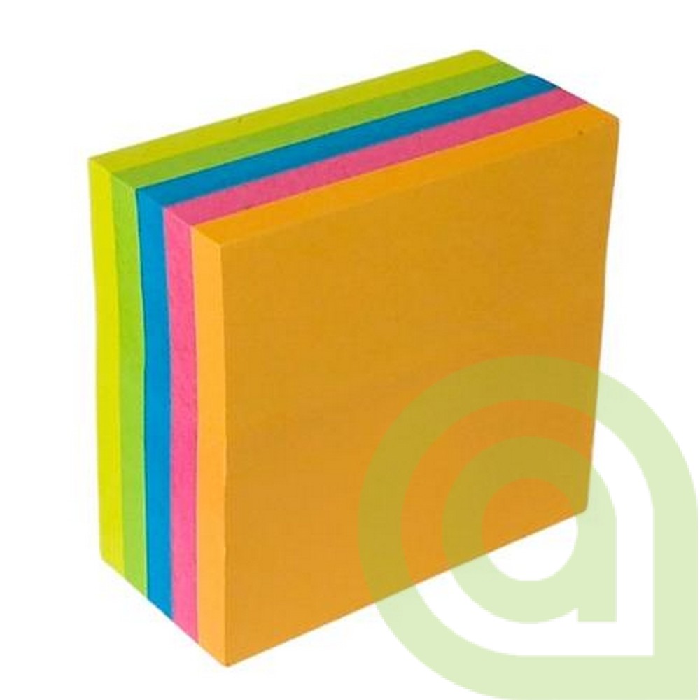 Samolepiaci bloček VICTORIA OFFICE, 50x50 mm, neónové farby, 250 listov