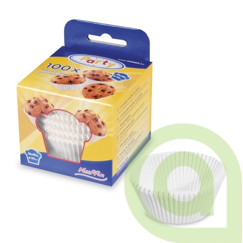 Cukrárenský košíček (PAP) biely, O50 x 30 mm, 100ks