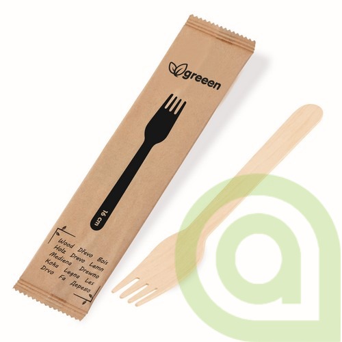 Vidlička (drevo FSC 100%) 16cm, jednotlivo balená, 100 ks